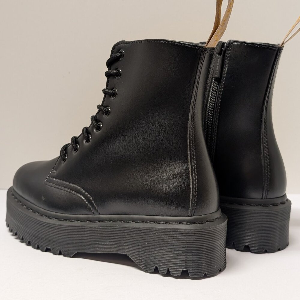 Dr. Martens V Jadon II Mono Vegan Platform Combat Moto Boots in Black-Felix Rub - Picture 8 of 16